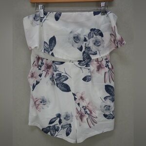 L'ATISTE White Floral Patterned Romper